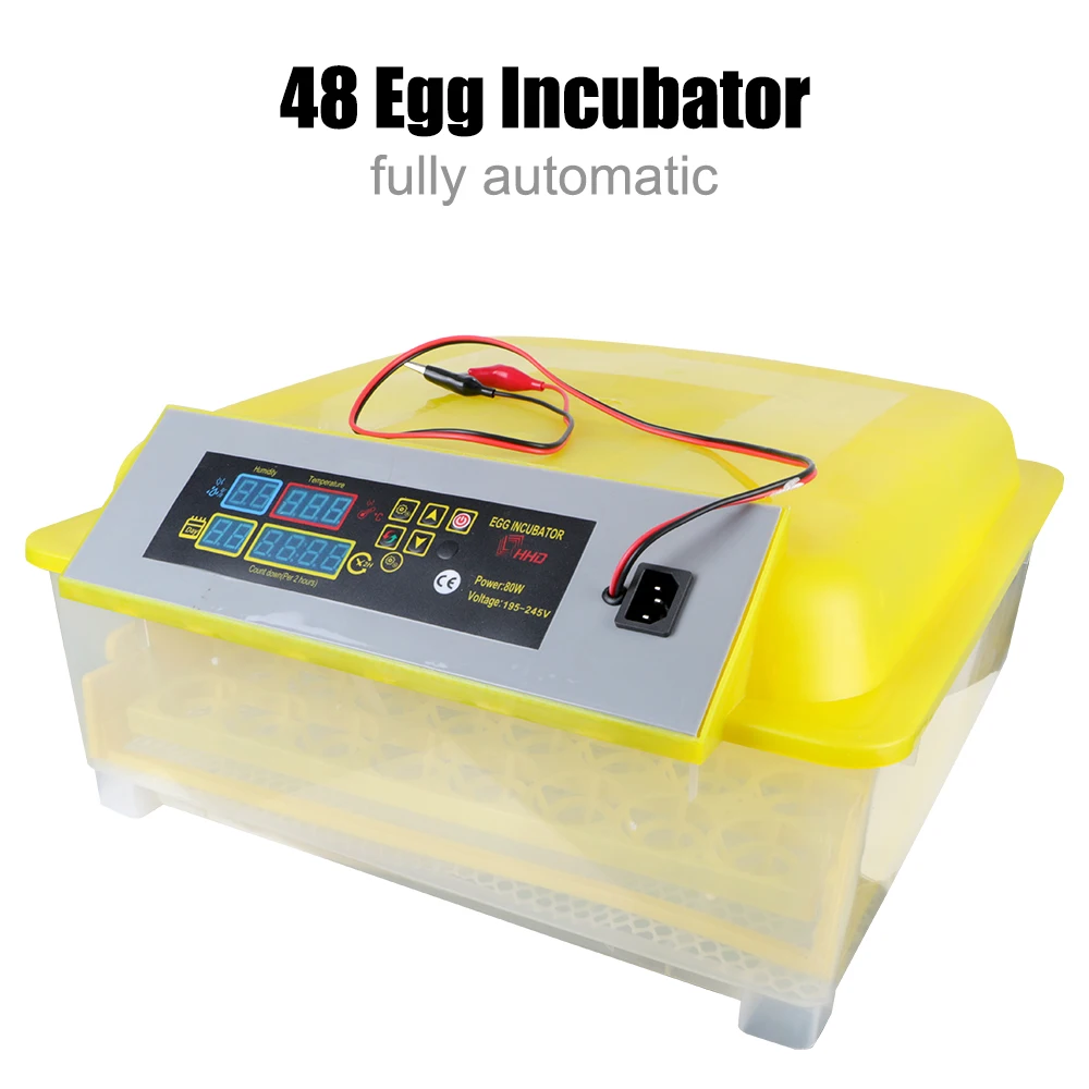 

Инкубатор для птиц, перепелов, цыплят, Брудер, вилка стандарта ЕС, 48 яиц, автоматический контроль температуры и влажности, инкубатор для птиц...