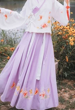As Picture Традиционный китайский Hanfu для женщин тонкая вышивка топы Юбки династии Тан Цин представление одежда Народный танцевальный костюм DN4125 - Цвет: As Picture