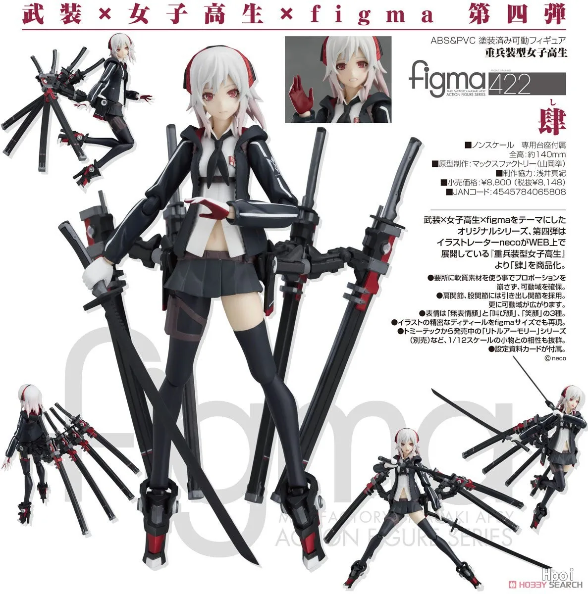 

Figma #422 Heavily Armed High School Girls Figure Max Factory Anime PVC Action Figure Toy Game Statue Collection Model Doll Gift