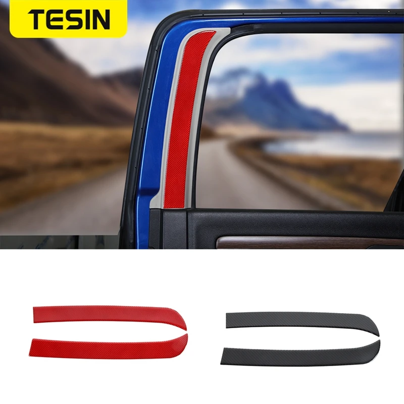 

TESIN Carbon Fiber Car Rear Window Inner Panel Protective Decoration Stickers For Dodge Ram 1500 2010-2015 Interior Accessories