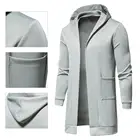 Мужская куртка популярная теплая однотонная куртка средней длины с капюшоном пальто для офиса Повседневная куртка повседневная куртка