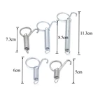 10 шт.лот 50-115 мм многофункциональный крючок для двери клетки, металлический пружинный защелкивающийся крючок для фиксации двери клетки для домашних животных