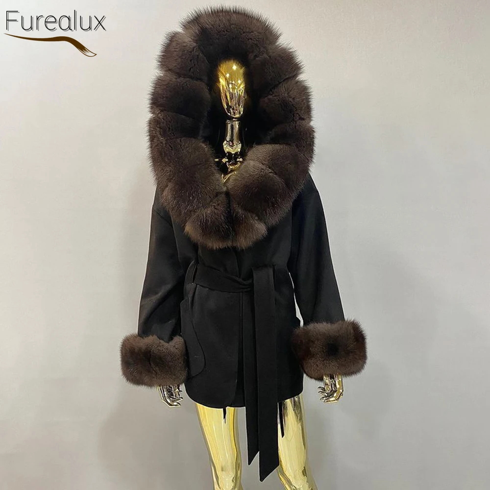 женская зимнея куртка Поддержка оптовых закупок Женское шерстяное пальто FUREALUX