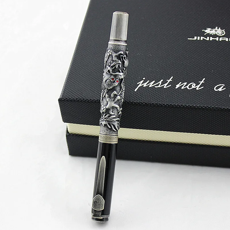 JINHAO металлическая перьевая ручка с золотым Драконом канцелярские