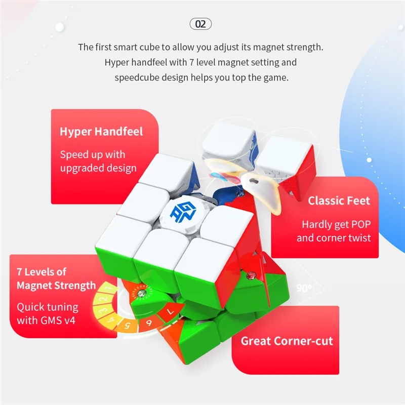 Cubo magn&eacute;tico GAN356 I 3x3x3, cubo magn&eacute;tico sin burbujas GAN 356 I3, cubos inteligentes, rompecabezas profesional, Cubo de velocidad GAN356I 3-2