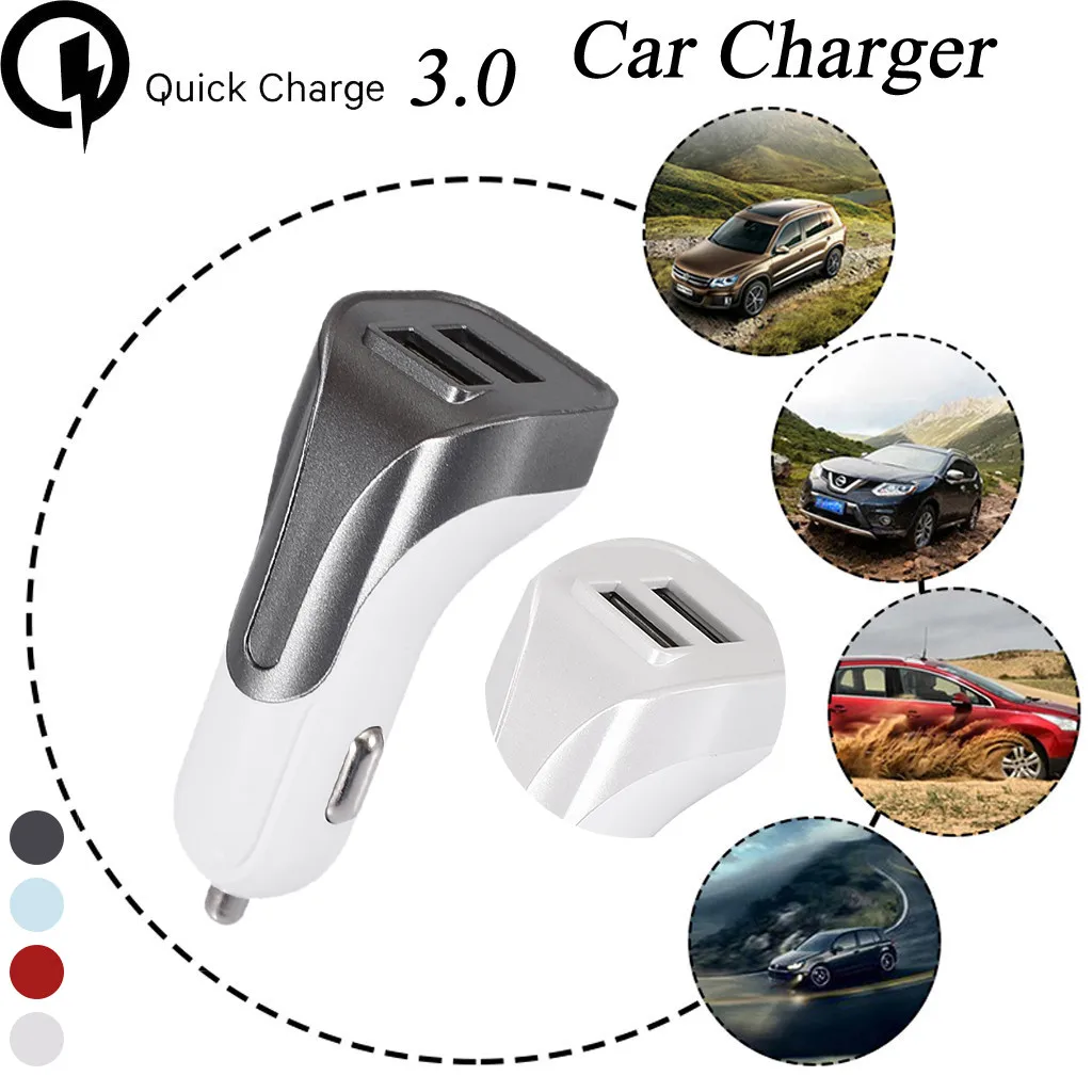 Автомобильное зарядное устройство Ouhaobin с двумя USB адаптерами 12V 24V DC usb портами для