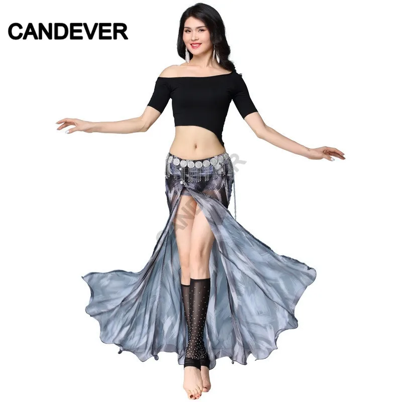 Женский костюм для танца живота профессиональный с длинным рукавом и цветочным