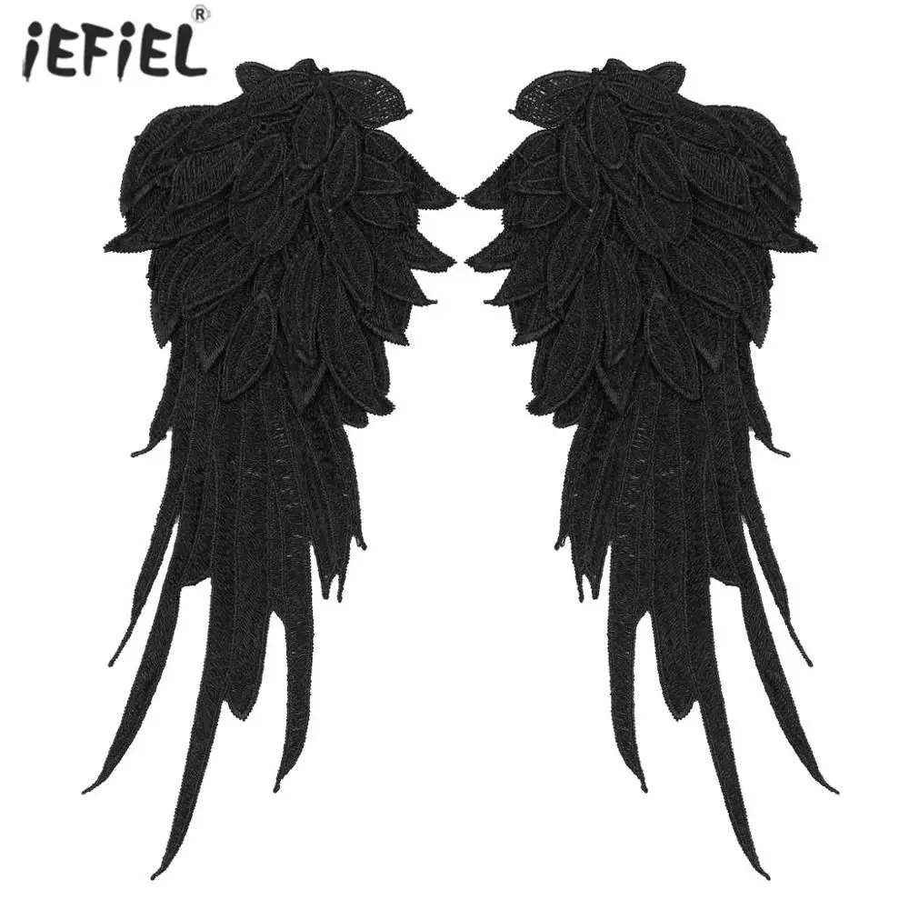 1 пара крыльев пера Сказочный Ангел Дьявол белые черные перья крылья Пришивные