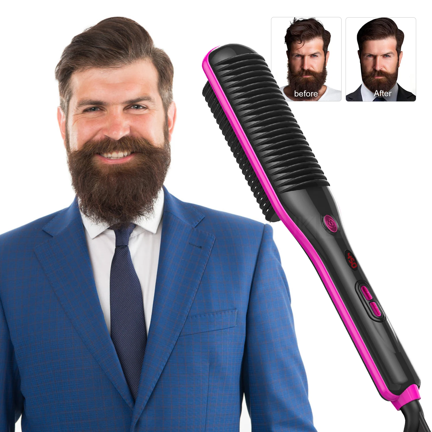 

Multifunctional Professional Hair Straightener Tourmaline Ceramic Hair Curler Brush Hair Comb Straighteners Curling Hair Iron