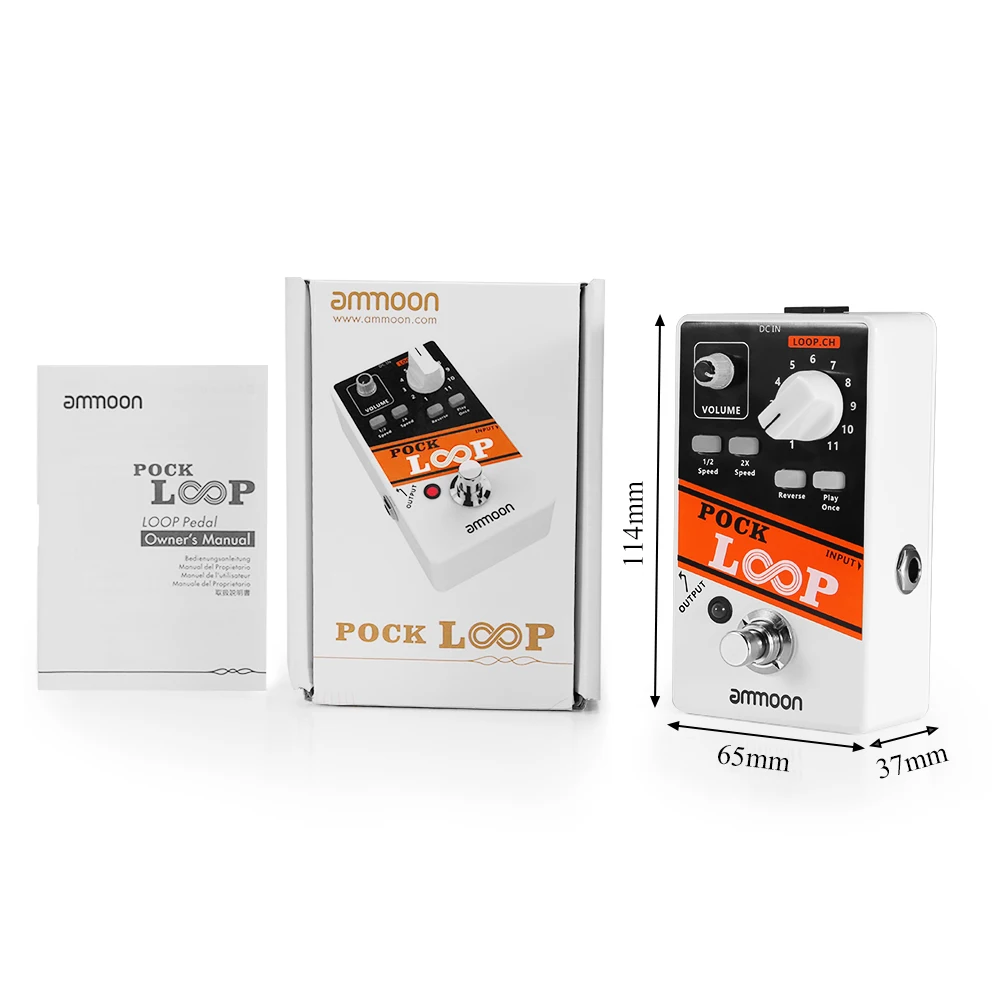 Педаль для гитары Ammoon POCK LOOP Looper педаль 11 контуров электрической обратного хода