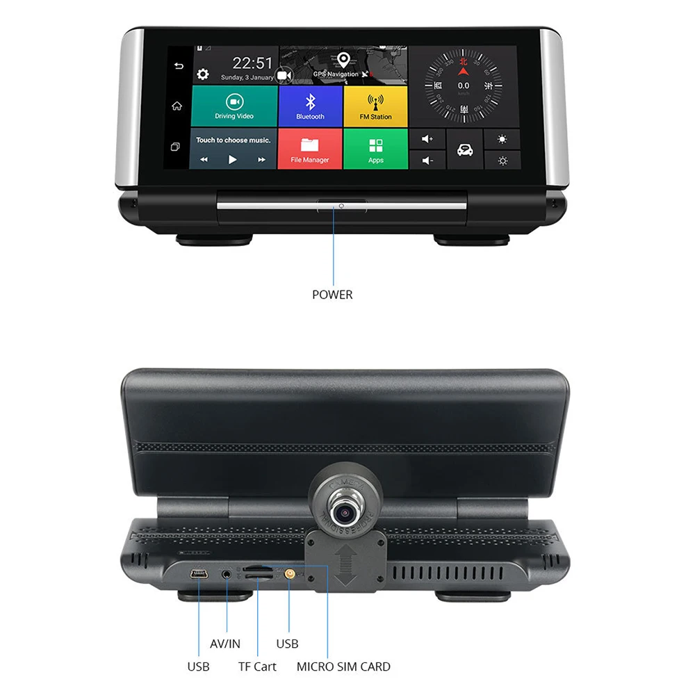 Автомобильный видеорегистратор Android 4G камера заднего вида 7 дюймов полный IPS