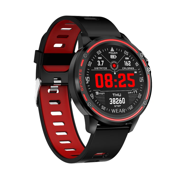 red LEMDIOE ЭКГ ppg Смарт часы для мужчин ip68 Водонепроницаемый Спорт Здоровье smartwatch для Android IOS - Цвет: red