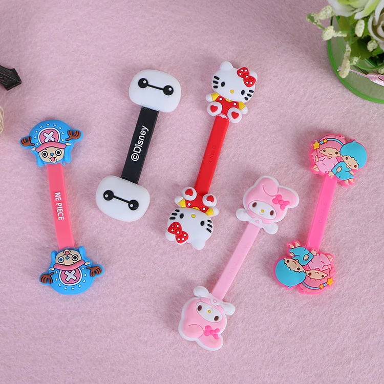 5 шт Kawaii мультфильм наушники намотки кабеля силиконовый шнур держатель для Iphone samsung мульти-Стили Организатор провода держатель
