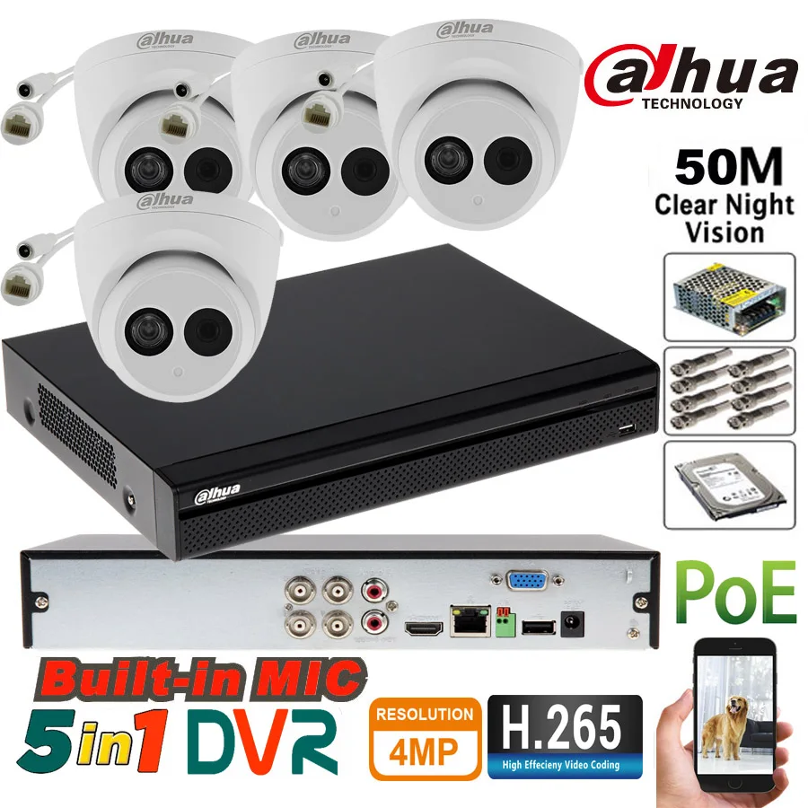 Самый дешевый H.265 разные языки телефон с 4 шт. мегапиксельной купольной аудио