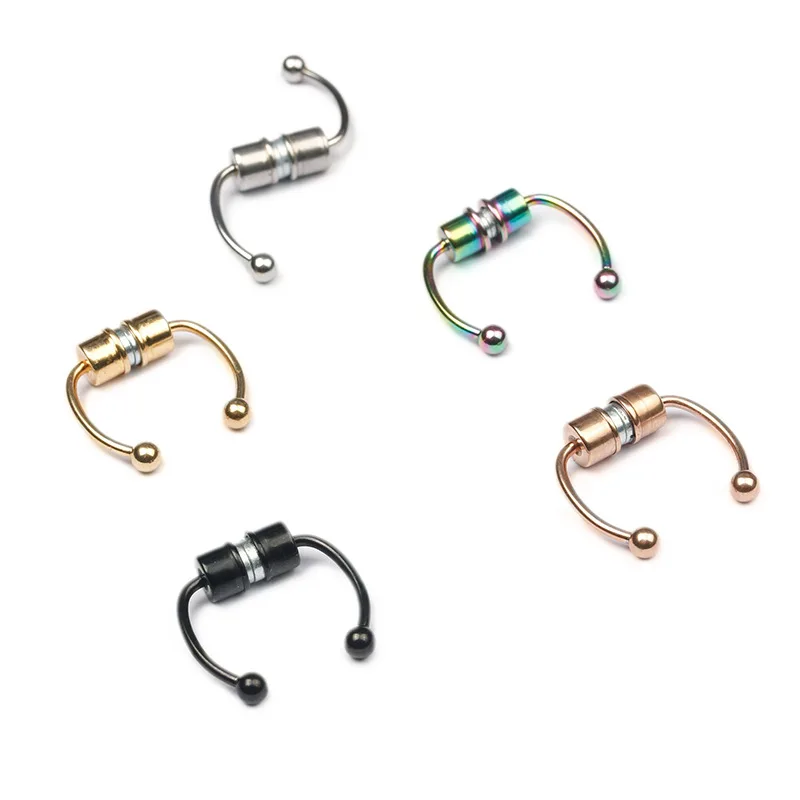 

1pcs U Shaped Fake Nose Ring Hip Hoop Septum Rock Stainless Steel Magnet Nose Piercing Punk Piercing Body Jewelry Free shipping