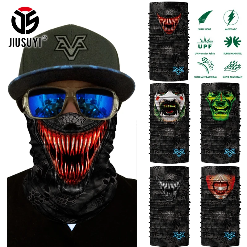 Бесшовная головная повязка с 3D рисунком Джокера волшебного клоуна обогреватель