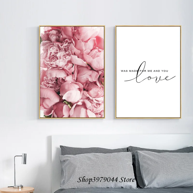 Постер в скандинавском стиле картины с цветами розы настенные художественные