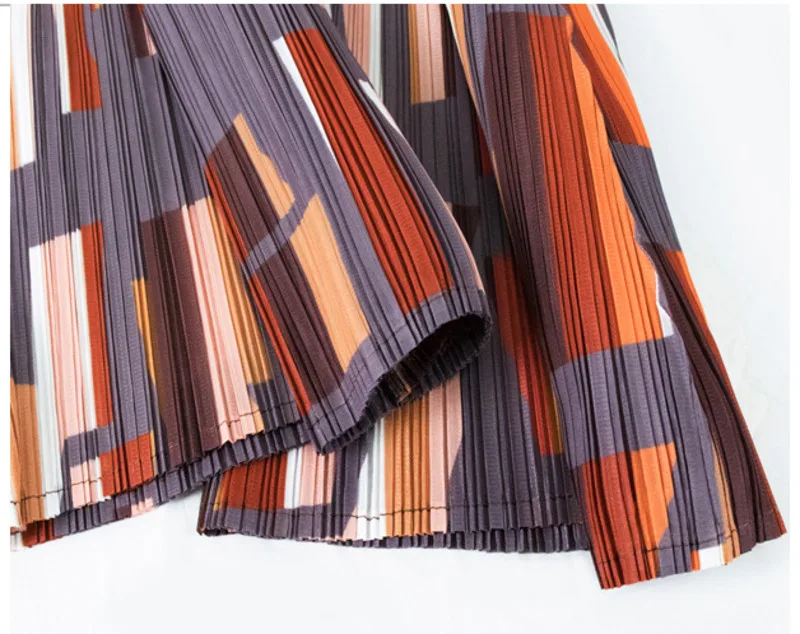 

LANMREM Printed Wide-legged Pants Women's Loose Casual Large Swing Straight Casual Pleated Trousers Famale YJ49504