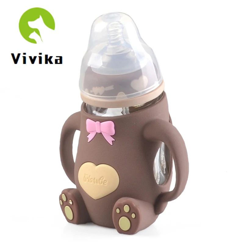 Бутылочки для кормления детей с защитой от царапин безопасный силиконовый чехол