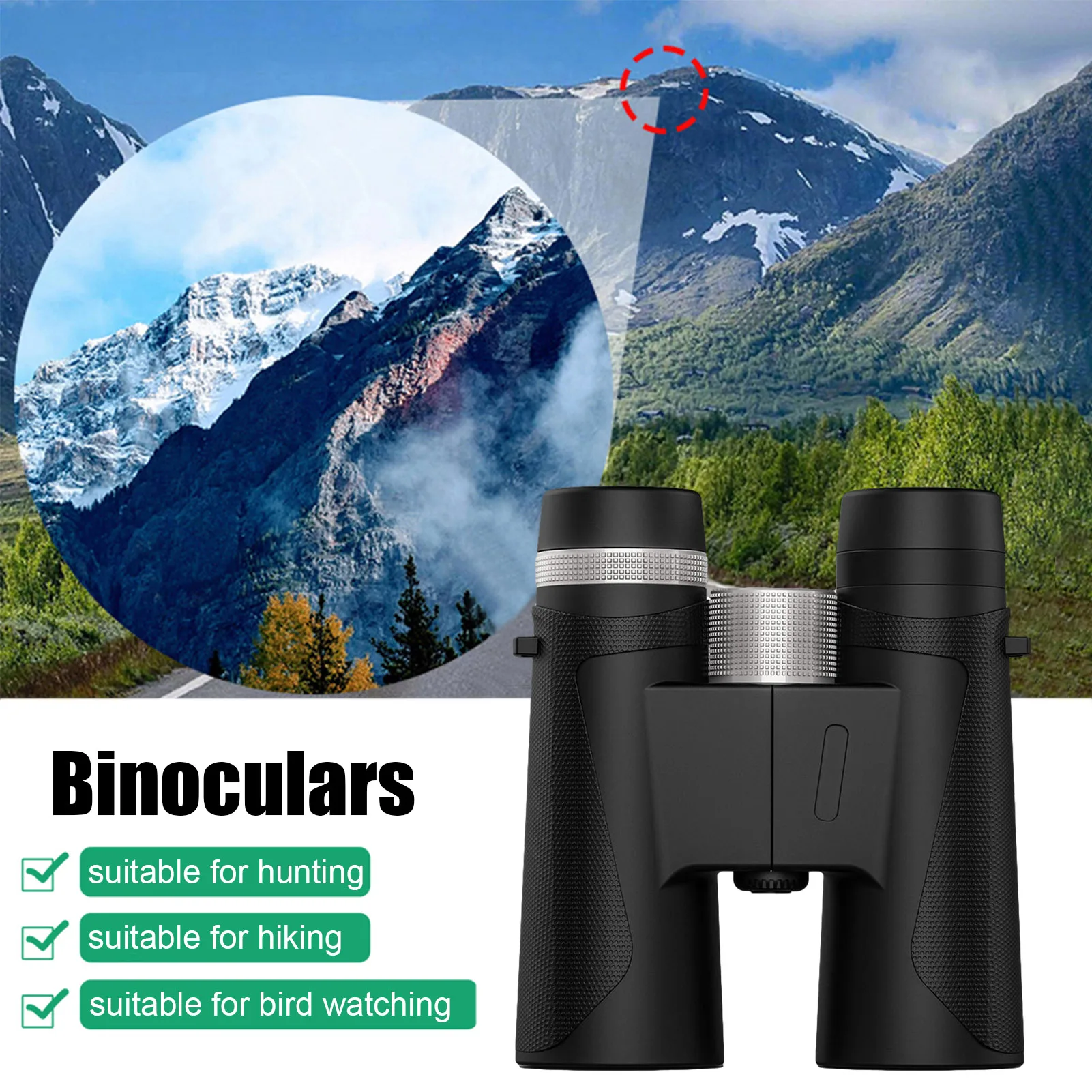 

10X42/12X42 HD Binoculars Low Light Clear Night Vision Binoculars Adjustable High Clarity Mini Telescope for Hunting Camping
