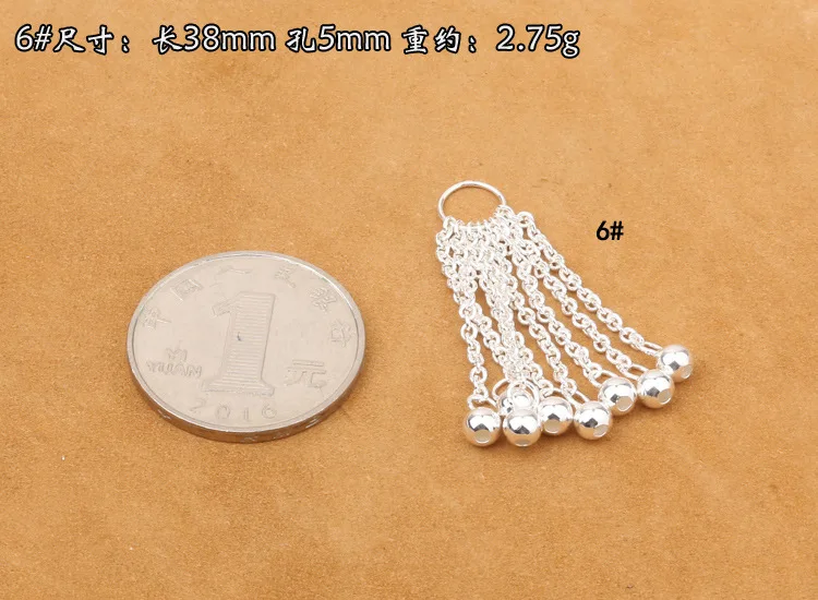 

S925 Pure Silver DIY Accessories Tassel Silver Decorations Hanging Small Pendant Charm