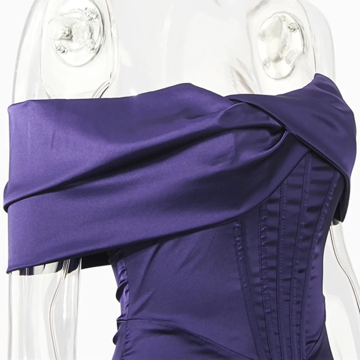 

BacklakeGirls 2021 Off Shoulder Sexy Strapless Corset Satin Dresses Fashion Bodycon Dress Women Party Night Club Elegant Dress