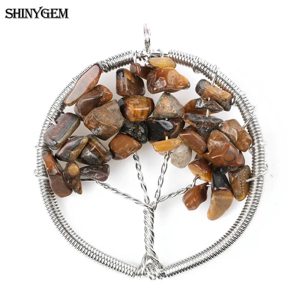 Кулоны из нержавеющей стали ShinyGem подвески натурального камня дерево жизни для