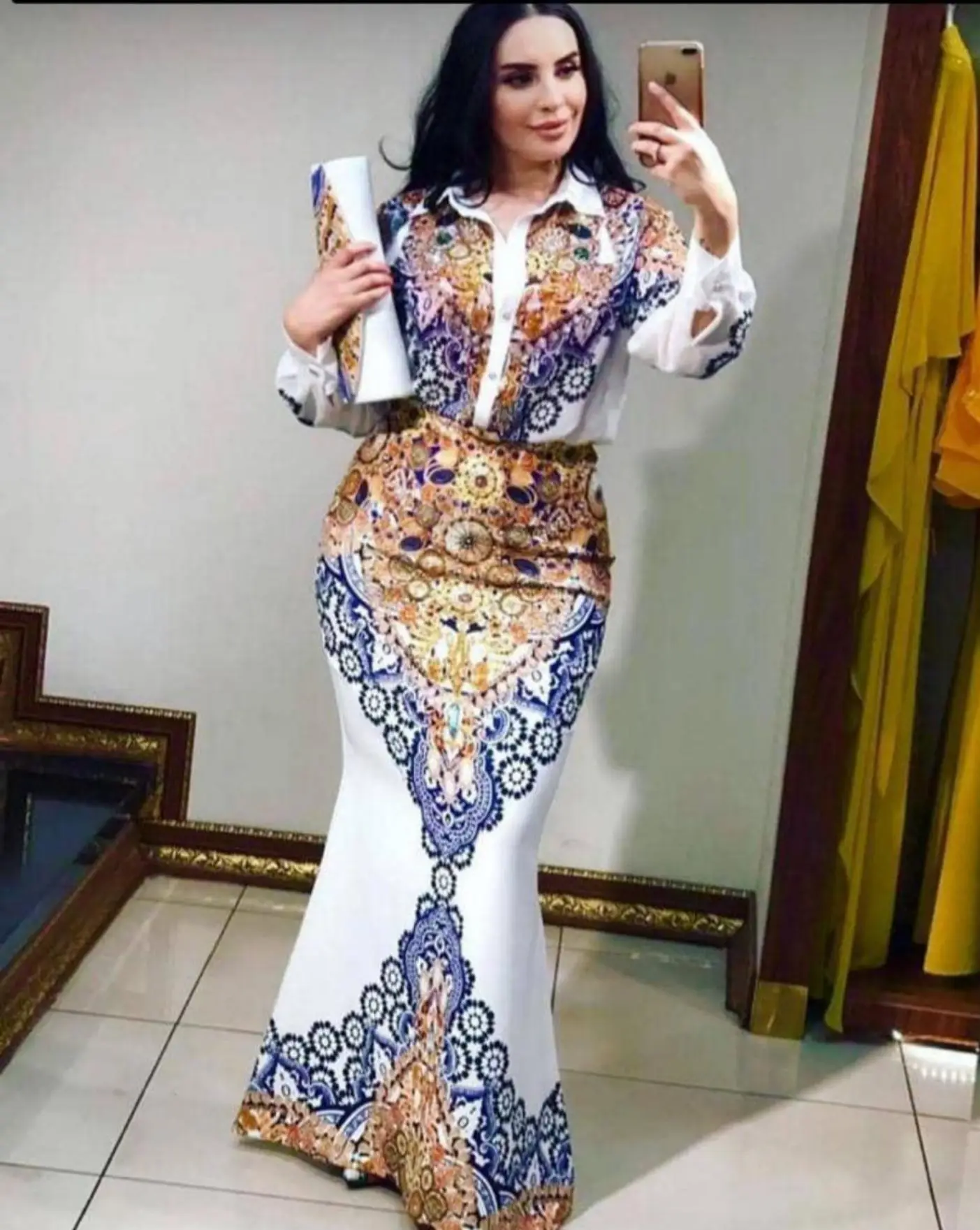 Женский костюм-футляр с принтом TSXT комплект из двух предметов в африканском