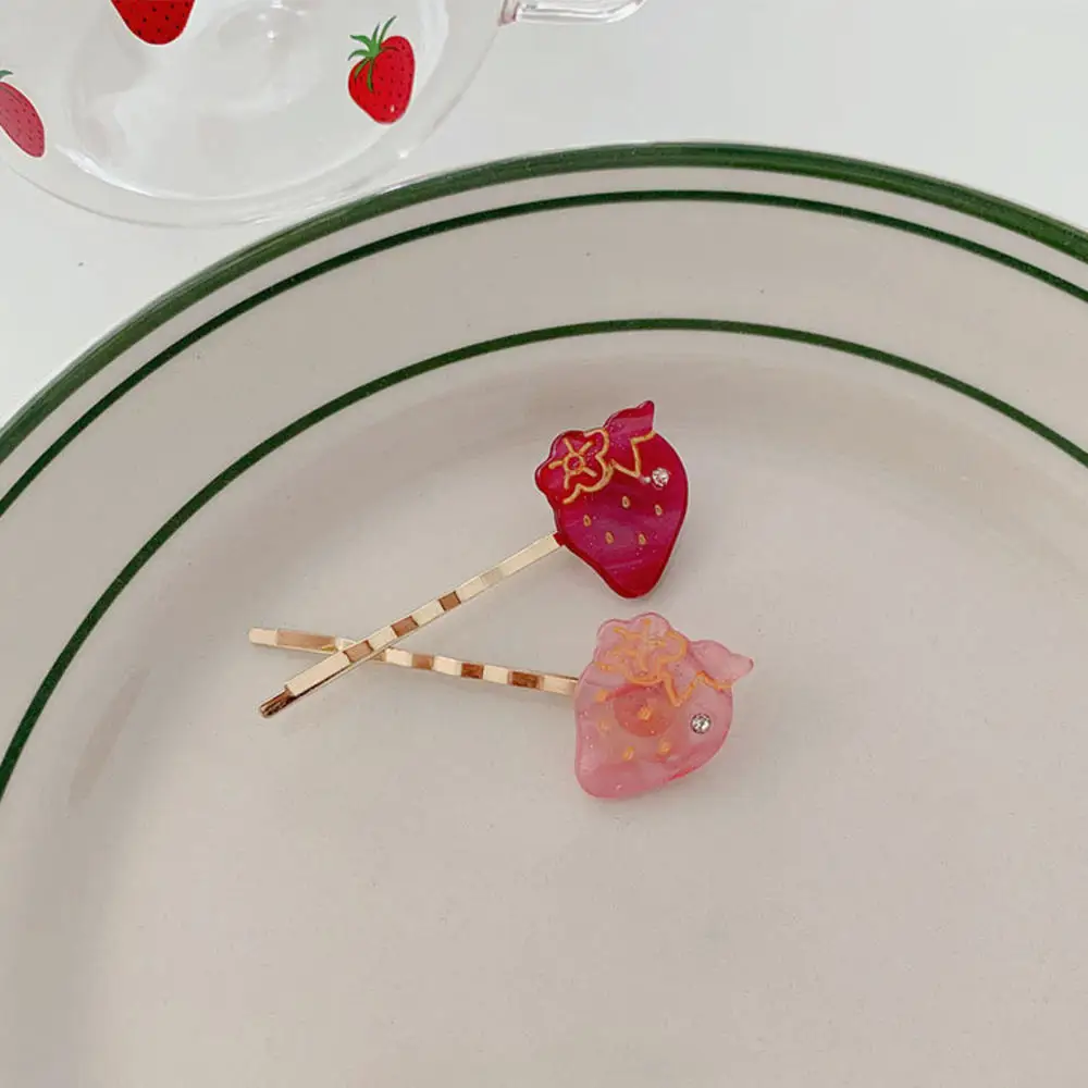 Новое поступление японская Милая заколка для волос из ацетата в виде клубники