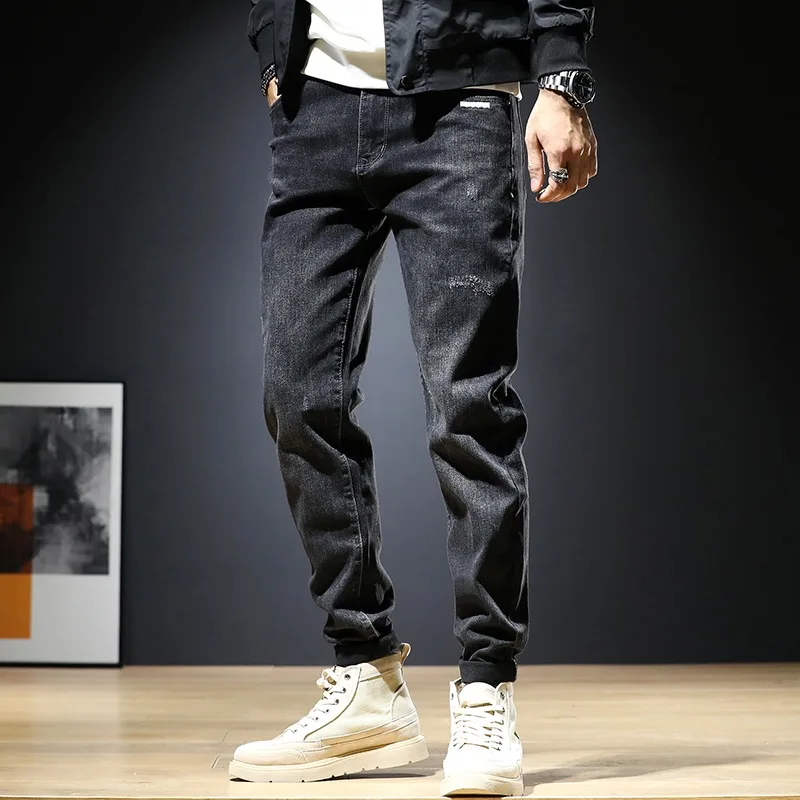 Winter Men Fleece Jeans Streetwear Pants Insulated Jean Mens Clothing Black Stretch Slim Fit Denim Trousers Fashion Vaqueros