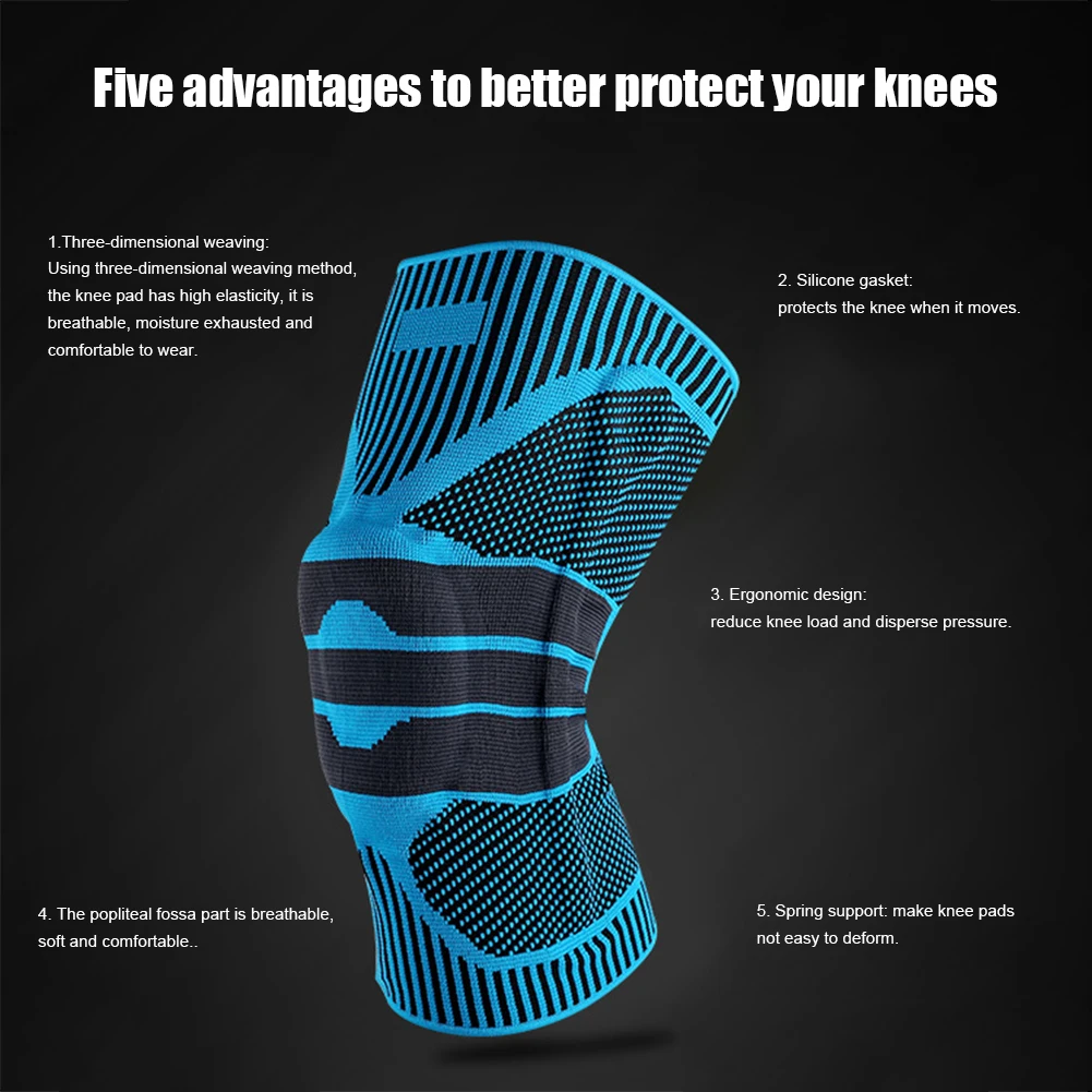 

1 pair of basketball knee pads with long breathable compression knee calf protector support hiking and riding leggings