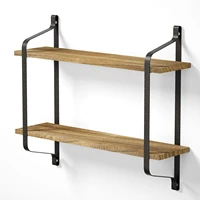 rustic floating shelves wall mounted industrial wall shelves for pantry living room bedroom kitchen entryway 2 tier wood storage