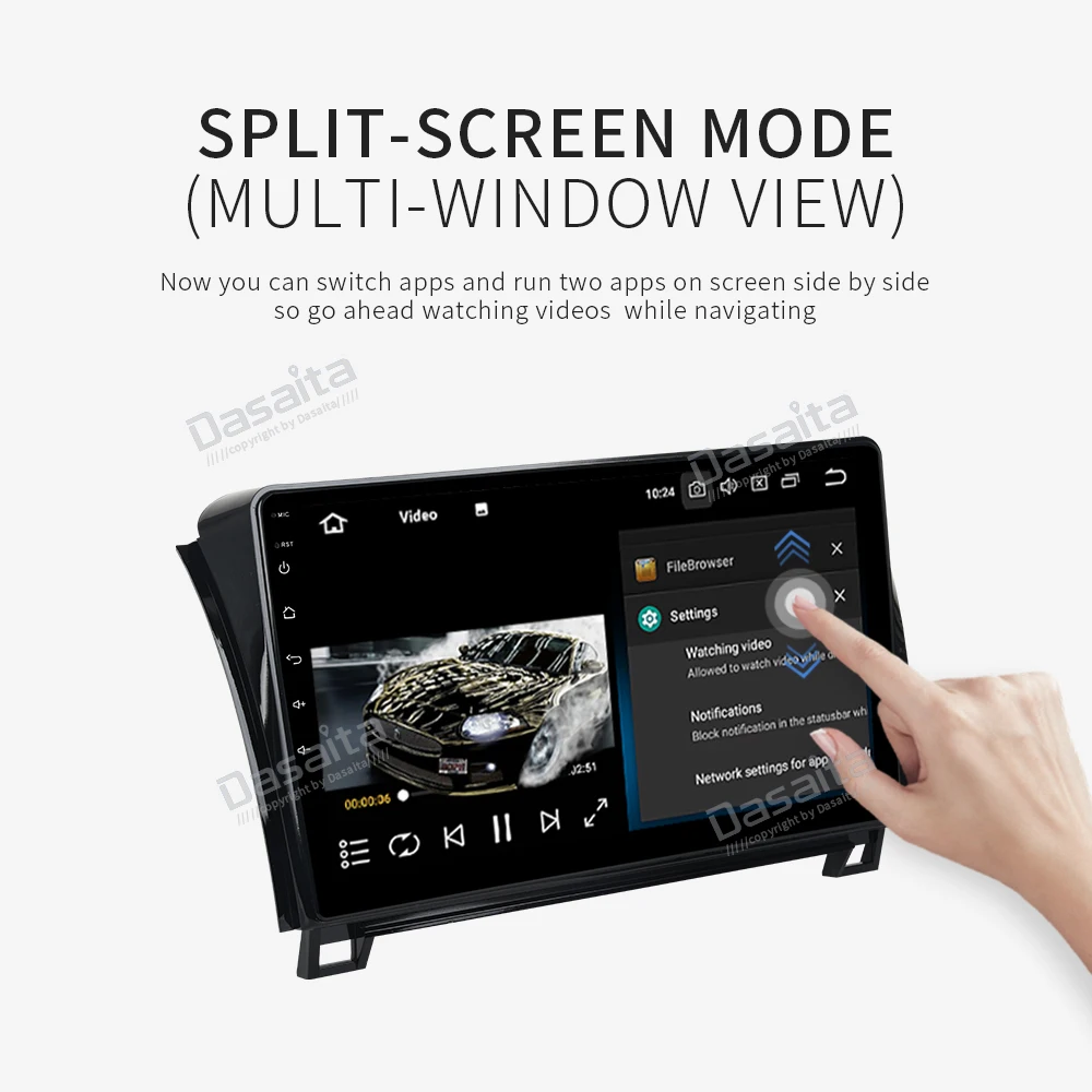 Dasaita автомобильный 1 din Android 9,0 радио для Toyota Tundra 2007-2013 gps Sequoia 2008- TDA7850 1080P видео 10," ips сенсорный экран