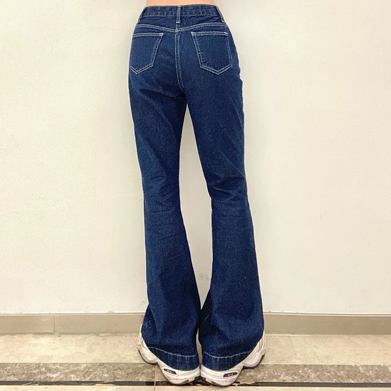 

Vintage Flare Jeans Woman High Waist Femme Vaqueros Mujer Mom Jeansy Damskie Blue Loose Casual Denim Pants Streetwear Trousers