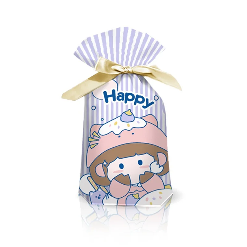 

Cartoon Simple Biscuit Ribbon Rope Bag Candy Bag Baking Biscuit Packaging Children's Day Gift Home Decor Candy Accessories #2