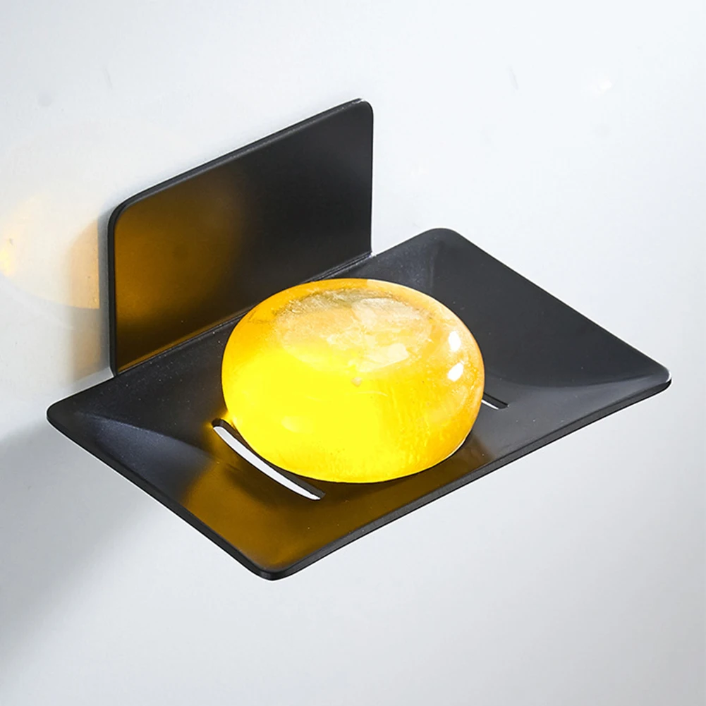 

Kitchen Space Saving Drain Holder Storage Soap Dish No Drilling Bathroom Accessories Reusable Aluminum Wall Mount Home Tray