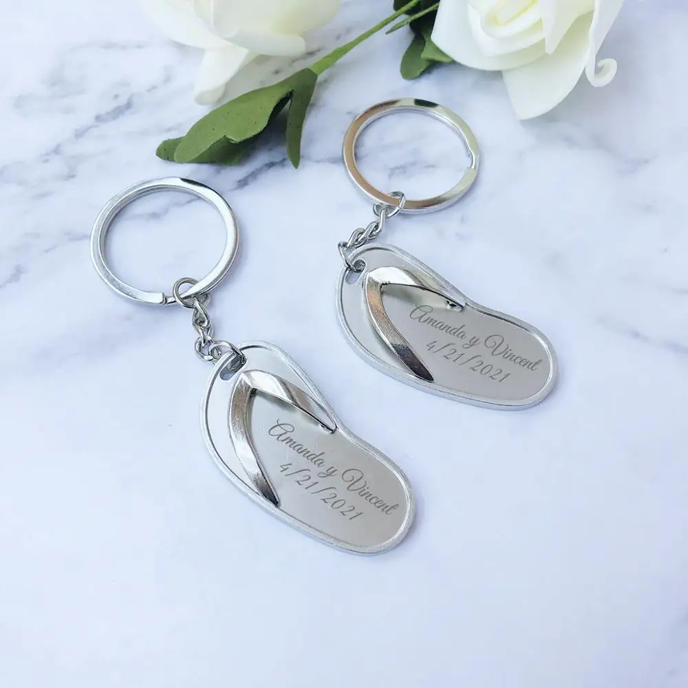 50 шт. гравированные брелки в форме флопа сувениры персонализированные свадебные