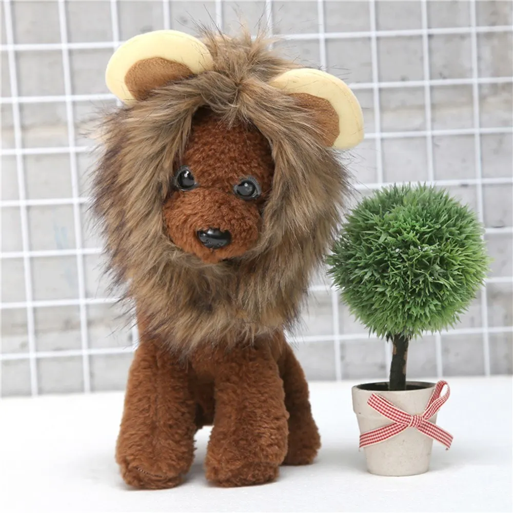 

Pet Cat Costume Lions Hair Mane Ears Wig Caps for Cats Dogs Halloween Christmas Party Dress Up Costume Cat Fancy Dress