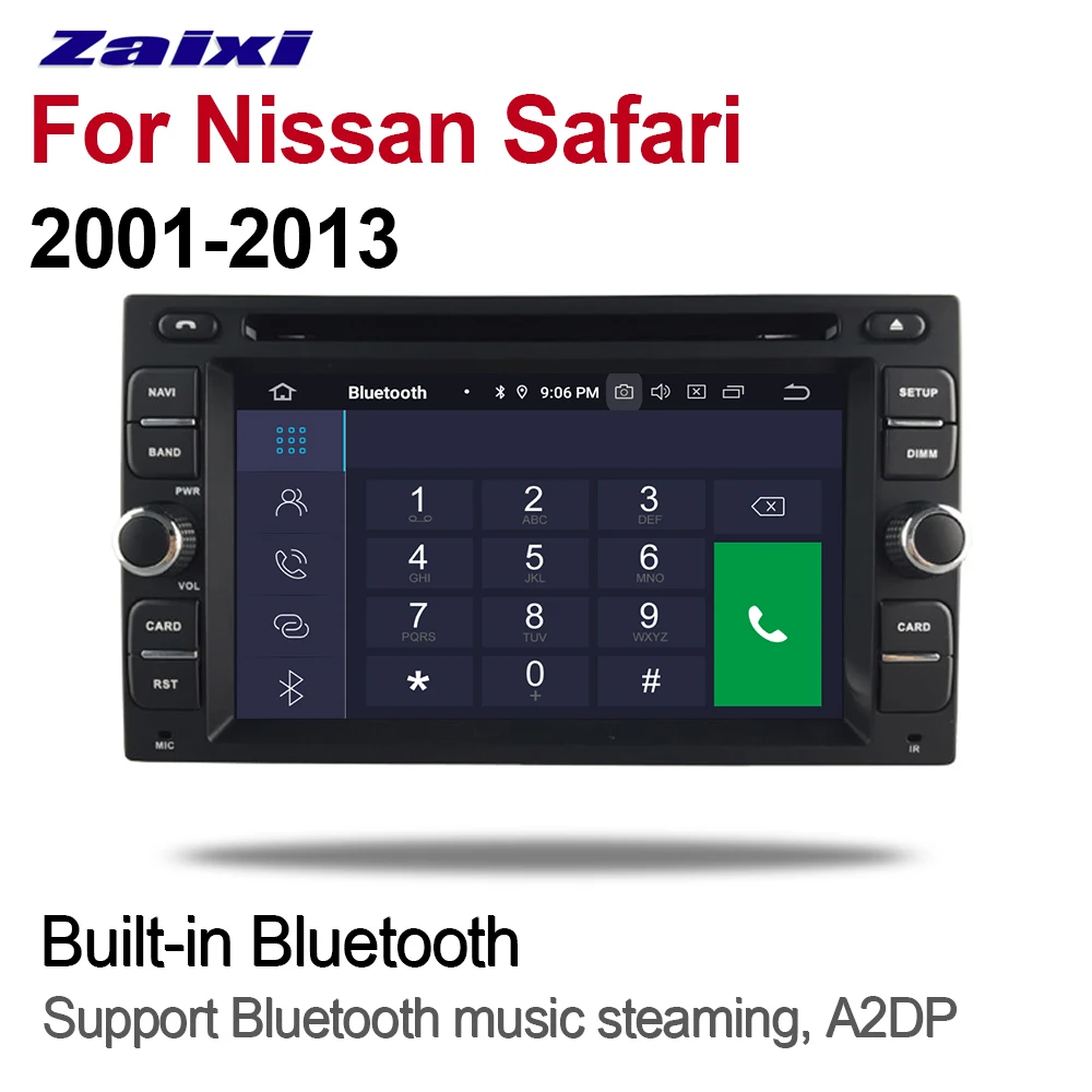 Автомобильный мультимедийный плеер ZaiXi 2 Din Android 9 Автомагнитола для Nissan saфари 2001 ~