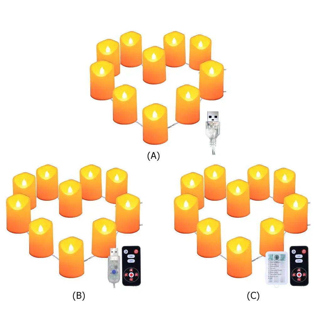 

LED Candle Decorative Light Christmas Wedding Birthday Party Candle String Lamp Suitable for Store Event Scene Decoration