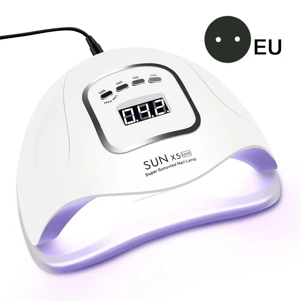 SUN X5 MAX EU Plug 80 Вт Светодиодный светильник для ногтей для маникюра Сушилка для ногтей машина УФ лампа для отверждения УФ-гель для ногтей с датчиком движения ЖК-дисплей - Цвет: SUN X5 MAX EU Plug