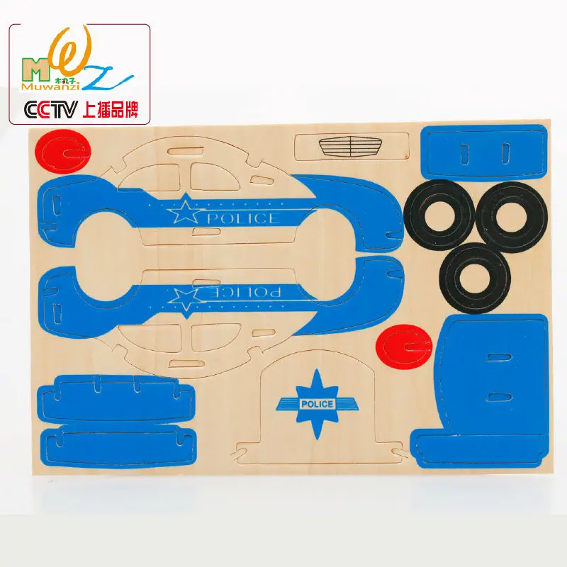 Бесплатная доставка Детская деревянная игрушка автомобиль 3D Пазлы игрушки