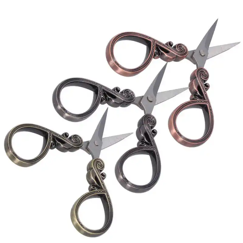 

sewing supplies sewing tools Stainless Steel Craft Embroidery Scissors Household Portable Retro DIY Sewing Scissors Sewing