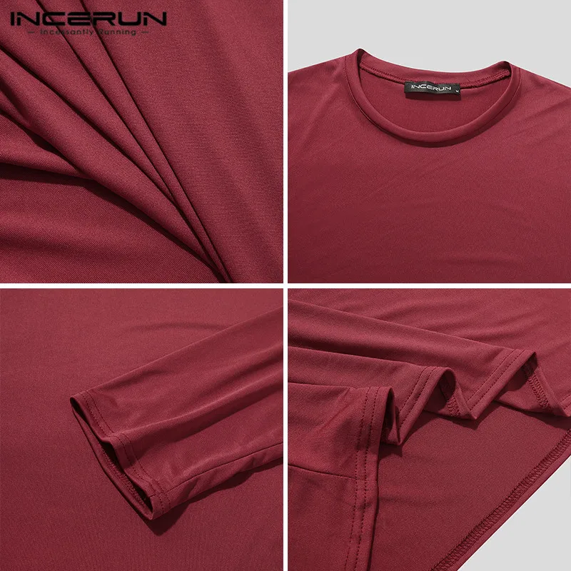 

Men Sleep Robes Homewear Round Neck Long Sleeve Nightgown Soft Solid Color Comfortable Leisure Loose Men Bathrobe S-5XL INCERUN