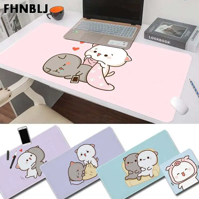 

FHNBLJ Peach Mochi Cat Hot Sales Rubber PC Gaming Mousepad Size For Desk Mat For CSGO Game Player Desktop PC Computer Laptop