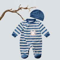 2021 new pure cotton hat newborn infant baby boy girl bodysuit button jumpsuit casual backless solid outfits clothes
