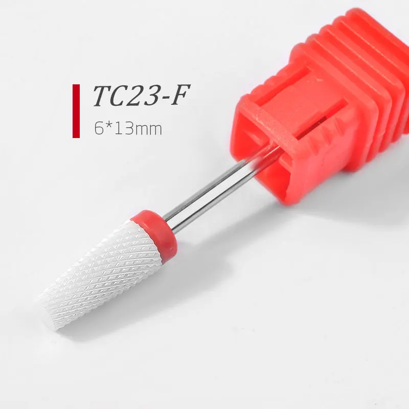 TC23-F 1 шт. керамические 3/3" сверла для дизайна ногтей 23 Типа Фрезы для маникюра, пилка для электрического устройства, аксессуары для станка, инструмент для снятия заусенцев - Цвет: TC23-F