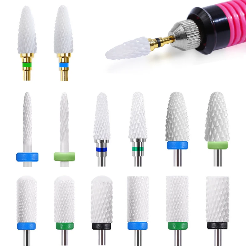 

Ceramic Nail Drill Bit Milling Cutter For Manicure Machine Pedicure Electric Nail Files Buffers Accessories Remove Nail Polish