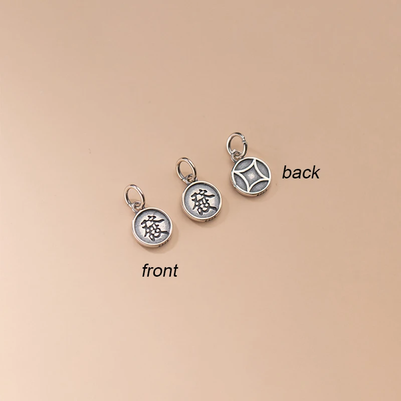 MEETSOFT классические круглые серебряные подвески в виде китайских символов