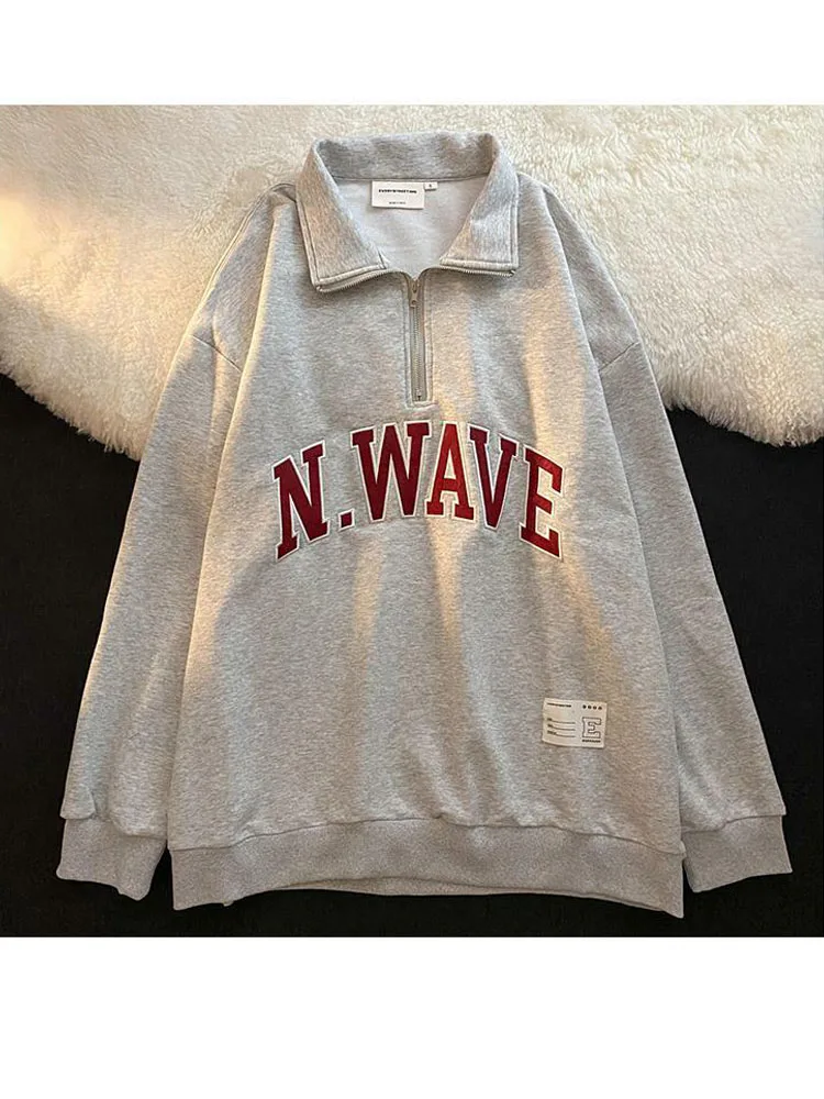 

Zadily 2021 women Autumn streetwear Casual Solid Zipper Sweatshirts Korean Version Loose Thin Long-sleeved Female Jacket